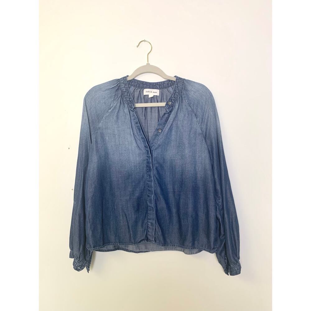 Anthropologie Brand Cloth & Stone Ombre Button Down Blouse Women's Small
